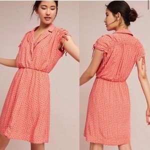 Anthropologie Maeve Carlotta Ruched Shirt Dress L